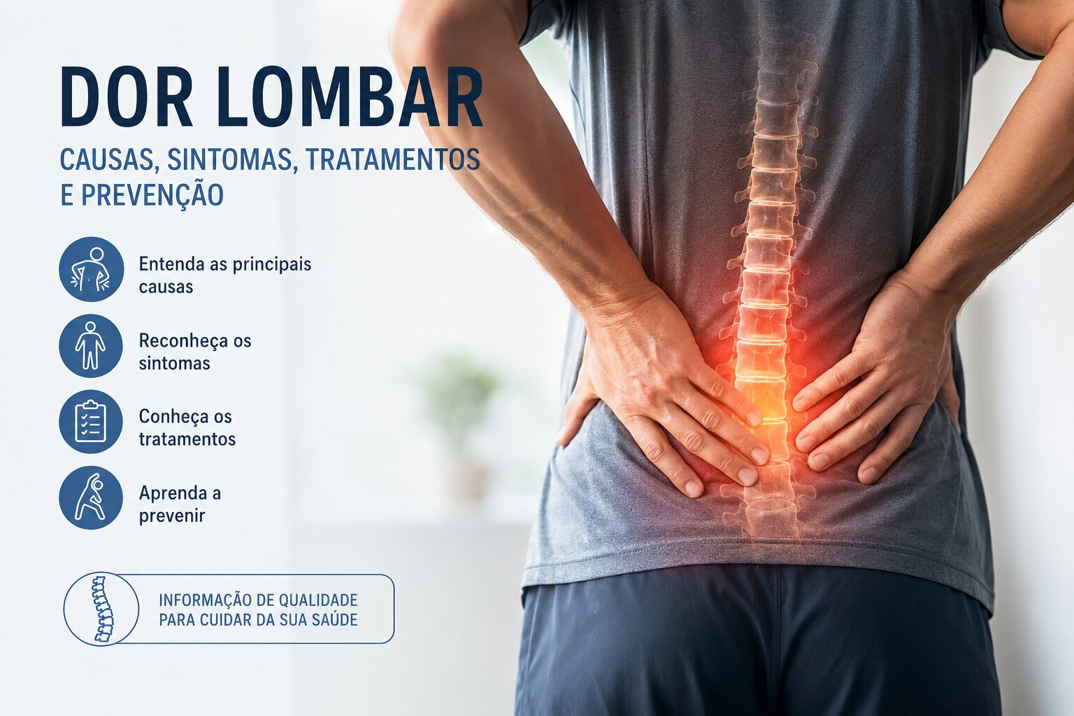 Imagem do artigo Guia completo da dor lombar: causas, sintomas, tratamentos e prevenção