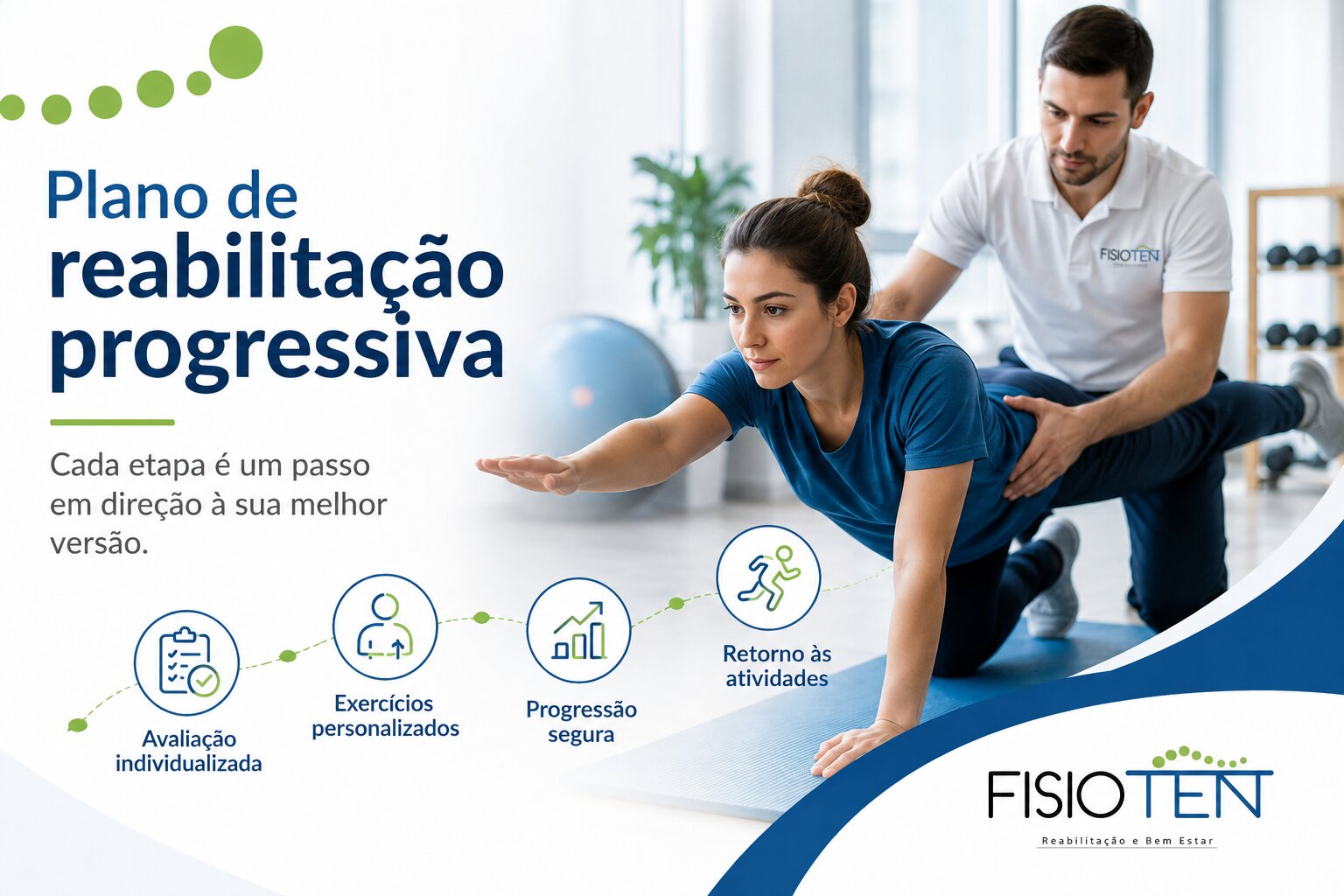 Imagem do artigo Como é um plano de reabilitação progressiva? Entenda as etapas e como a fisioterapia pode ajudar