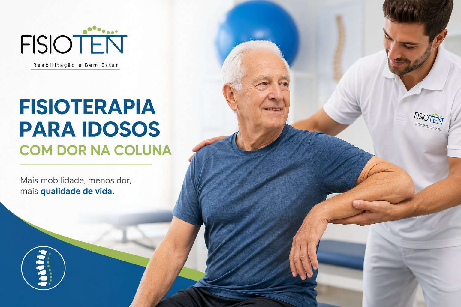 Imagem do artigo Fisioterapia para idosos com dor na coluna: benefícios, tratamentos e cuidados