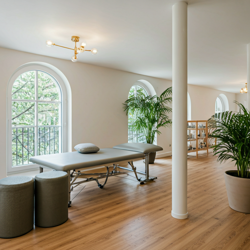 Ambiente moderno de clínica de fisioterapia